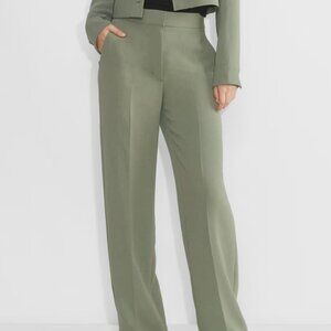 Wilfred Limitless Pant High-waisted, wide-leg crepe trousers Size 0 Army Green